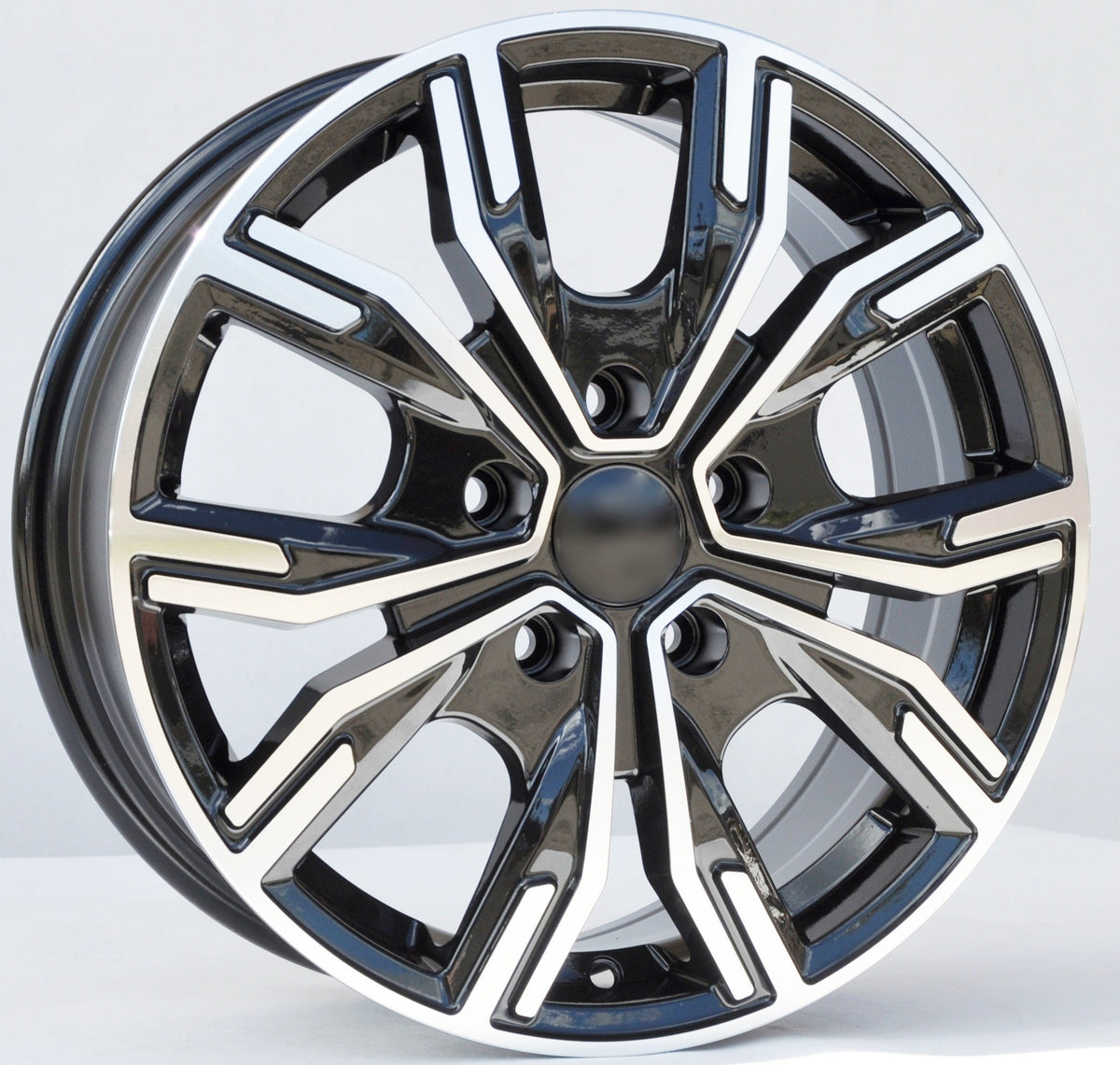 PDW 6408 Alufælge 16" 6,5J 5x112 ET52 – Poleret/sort (sæt á 4)