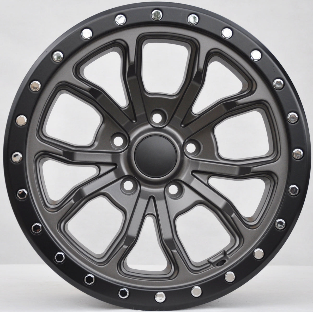 Toro Corsa 5073 Alufælge 17" 8,5J 5x127 ET-12 – Grafit mat m. sort beadlock-ring (sæt á 4)