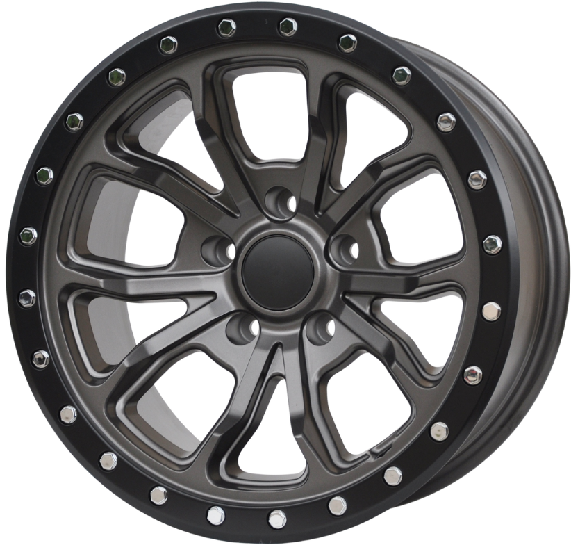 Toro Corsa 5073 Alufælge 17" 8,5J 5x127 ET-12 – Grafit mat m. sort beadlock-ring (sæt á 4)