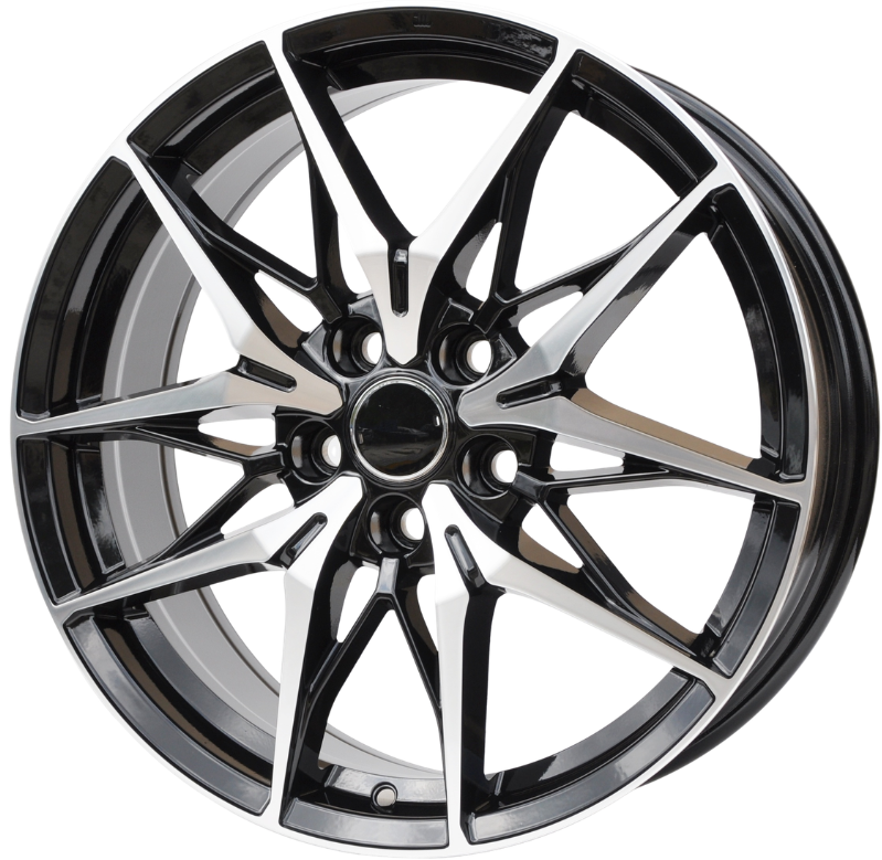 PDW 1405 Alufælge 18" 7J 5x114.3 ET35 – Poleret/sort (sæt á 4)