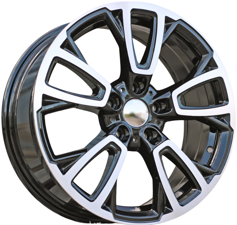 PDW 7409 Alufælge 17" 7J 5x112 ET47 – Poleret/sort (sæt á 4)