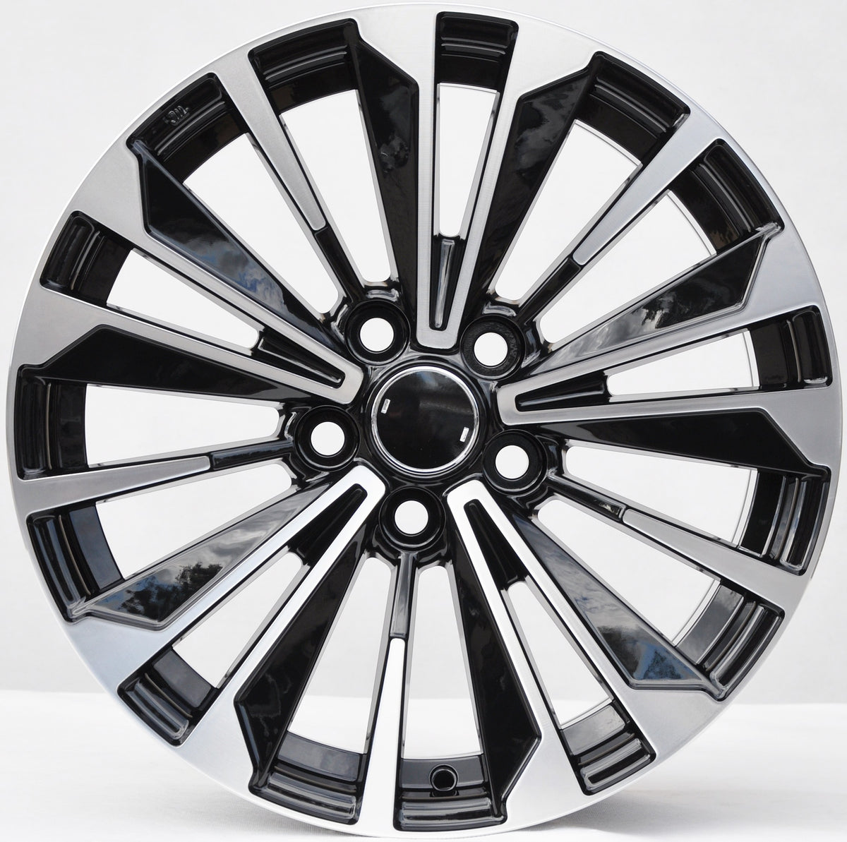 PDW 374 Alufælge 17" 7,5J 5x114.3 ET40 – Poleret/sort (sæt á 4)