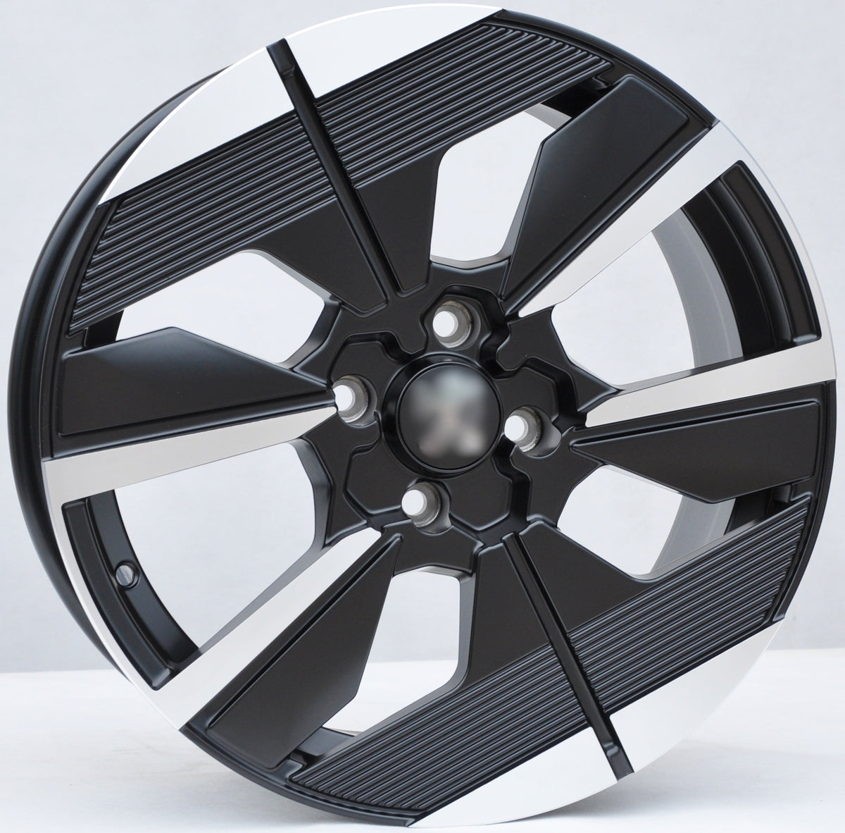 PDW 6158 Alufælge 17" 7J 4x108 ET32 – Poleret/sort halvmat (sæt á 4)