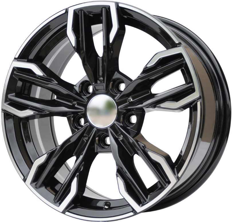 PDW 581 Alufælge 16" 7J 5x120 ET35 – Poleret/sort pulverlakeret (sæt á 4)