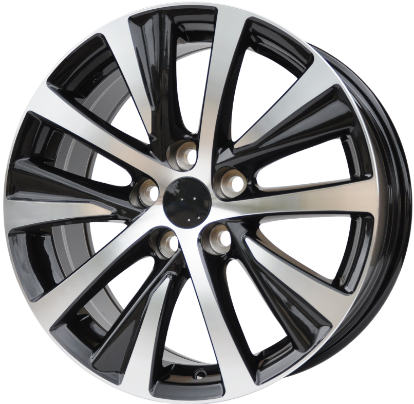 PDW 3413 Alufælge 17" 7,5J 5x114.3 ET40 – Poleret/sort (sæt á 4)
