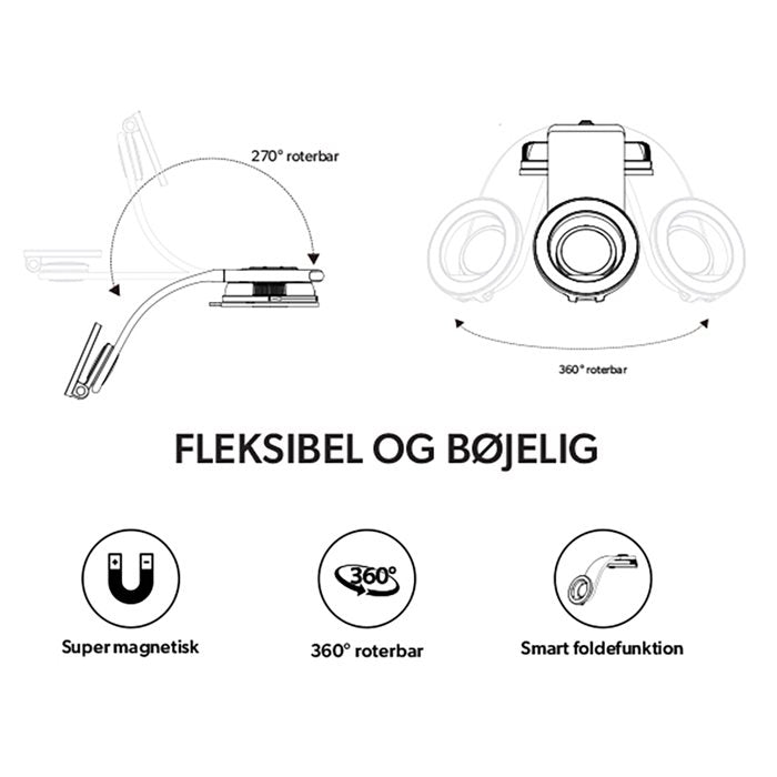 Fleksibel mobilholder med sugekop