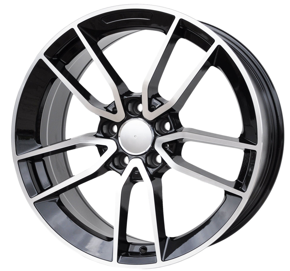 PDW 5461 Alufælge 17" 7,5J 5x112 ET45 – Poleret/sort pulverlakeret (sæt á 4)