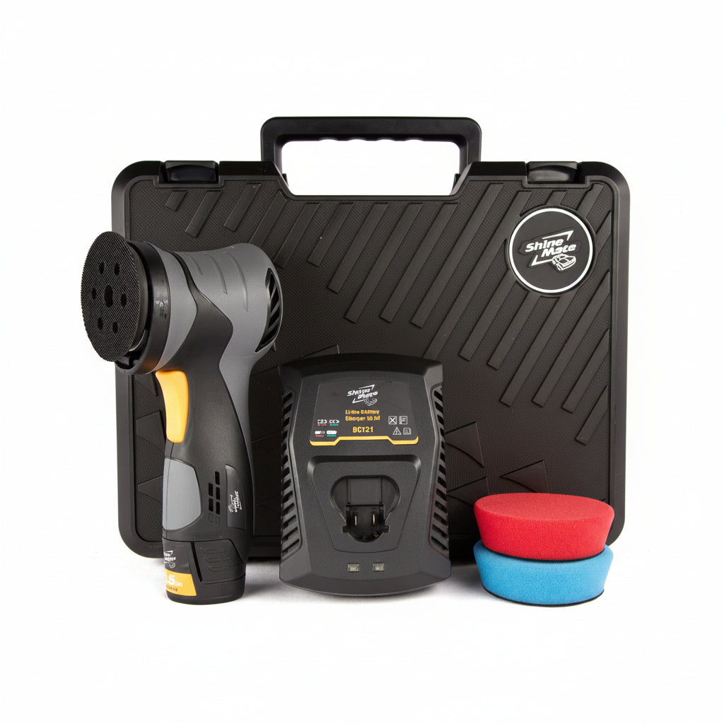 Shinemate EB212 Batteri Dual Action Polermaskine med 12 mm udsving (Kit)