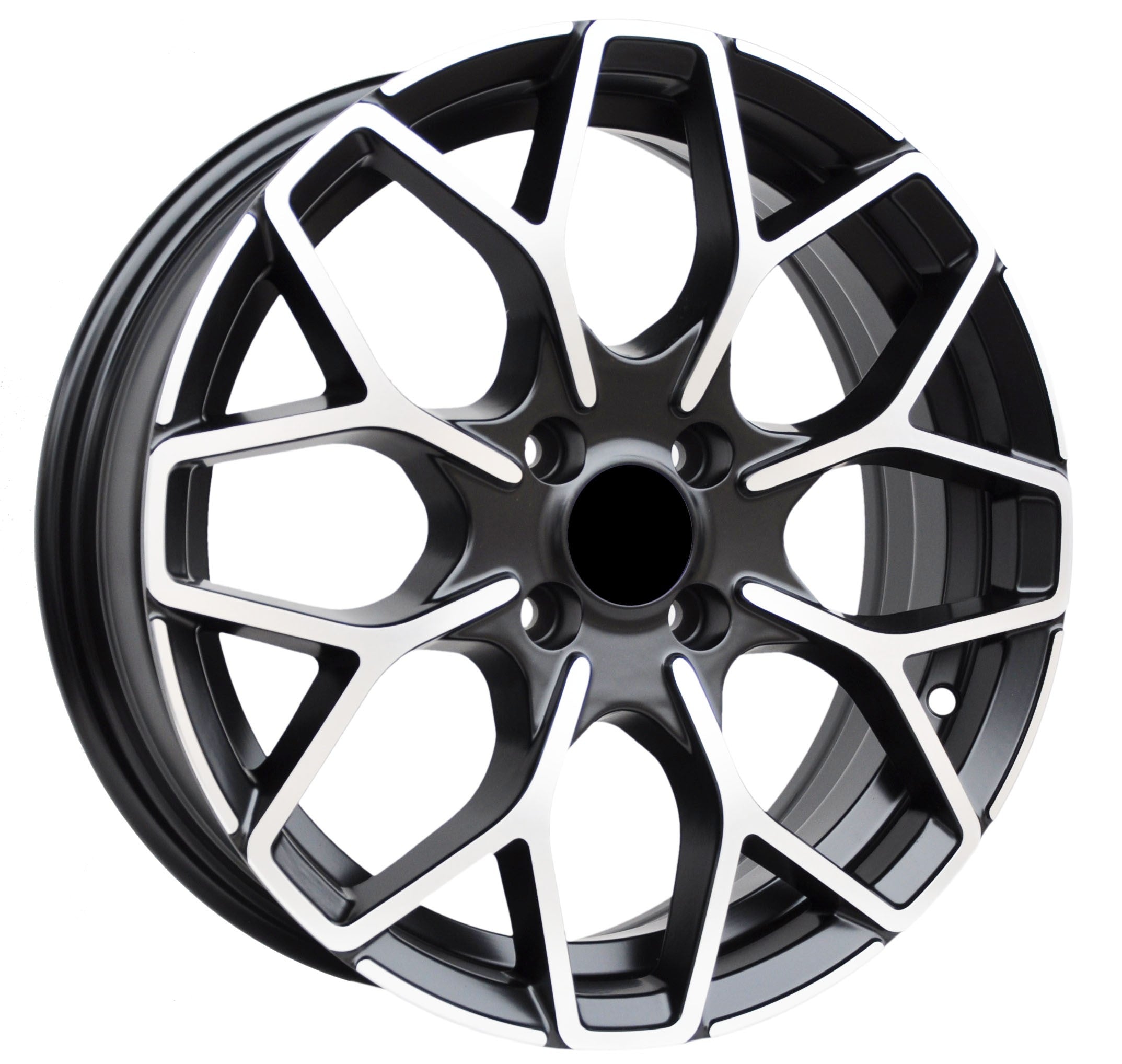 Haxer 1449 Alufælge 16" 4x100 ET30 – Poleret/sort (sæt á 4)