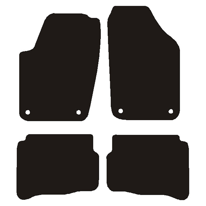 Velour måtter VW Polo 2003-2006 - Oval måttelås