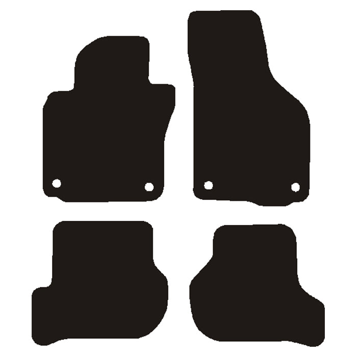 Måtter VW Golf VI 2009-2012 Sort nålefilt