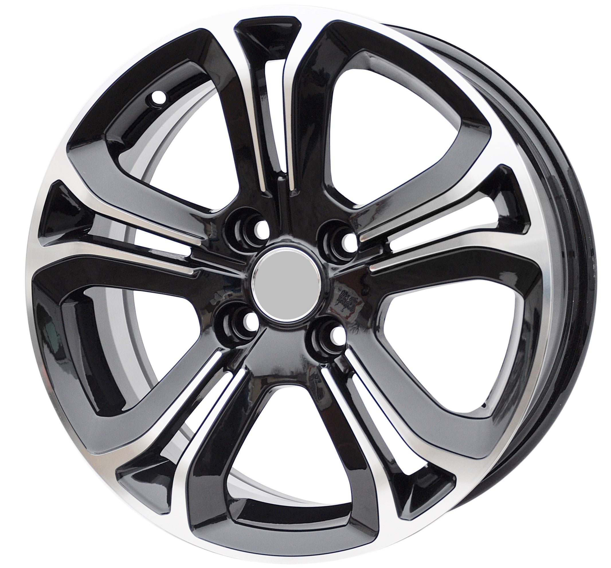 PDW 5108 Alufælge 16" 4x108 ET22 – Poleret/sort (sæt á 4)