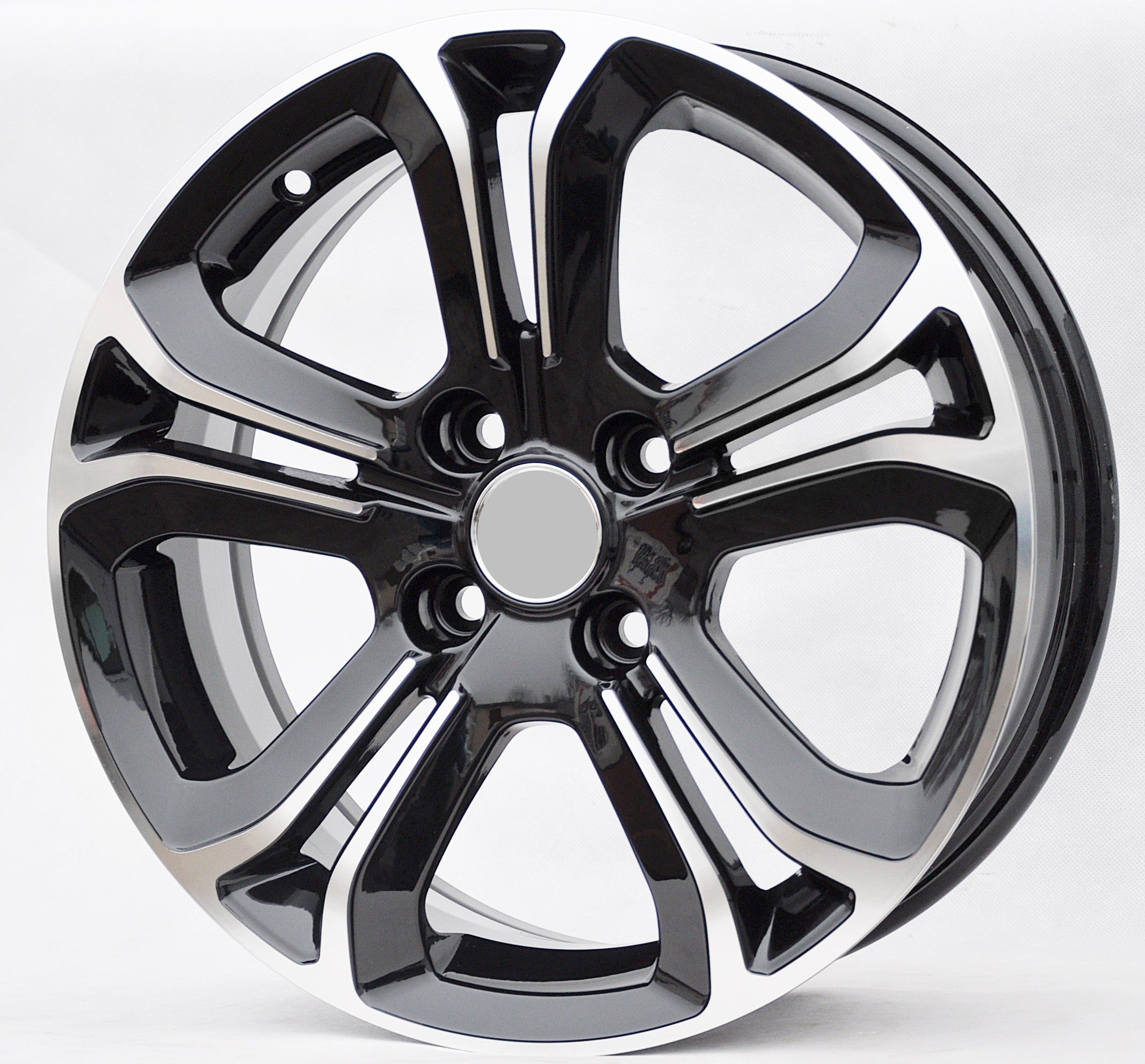 PDW 5108 Alufælge 16" 4x108 ET22 – Poleret/sort (sæt á 4)
