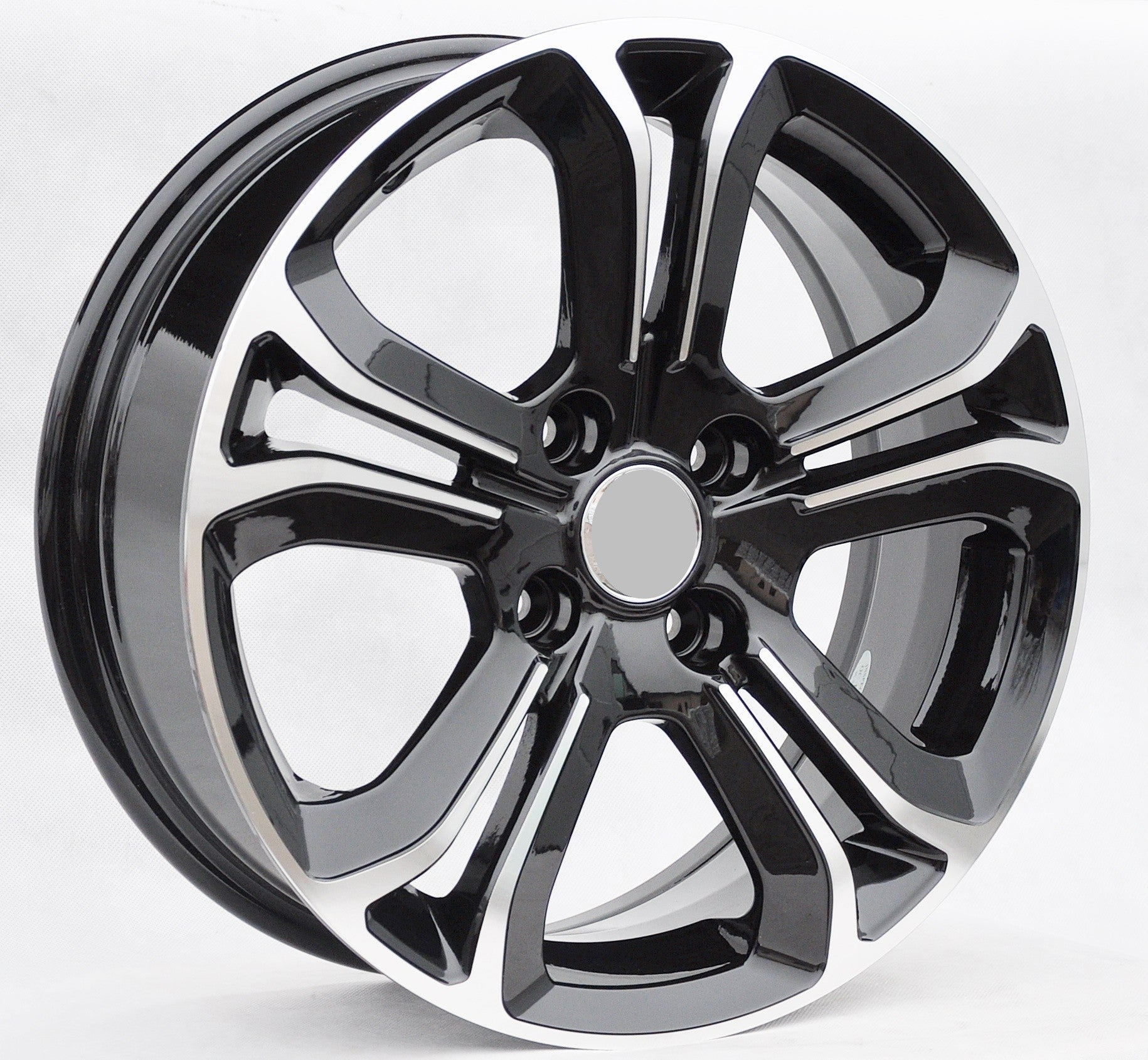 PDW 5108 Alufælge 16" 4x108 ET22 – Poleret/sort (sæt á 4)