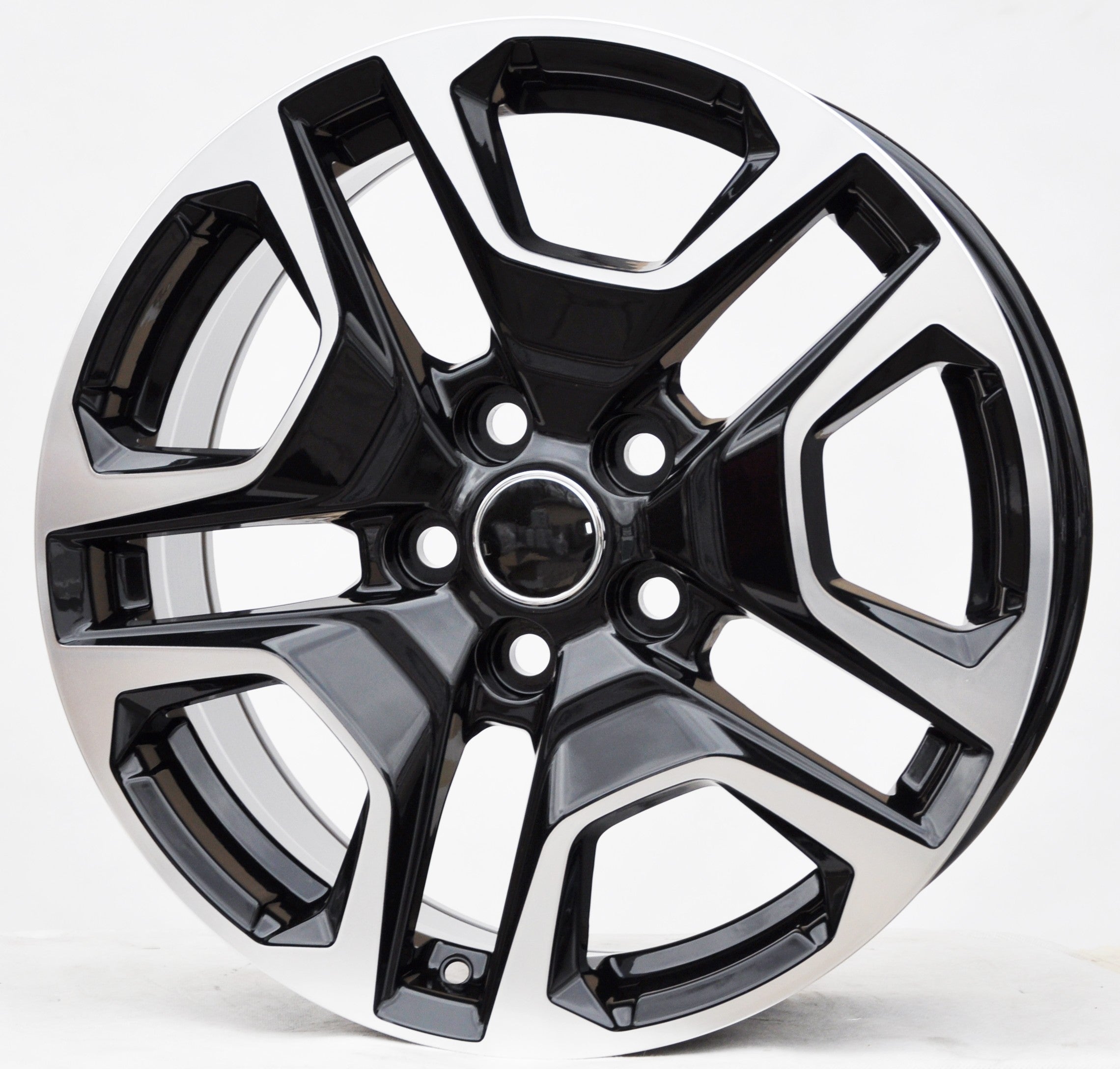 PDW 5567 Alufælge 17" 5x114.3 ET40 – Poleret/sort (sæt á 4)