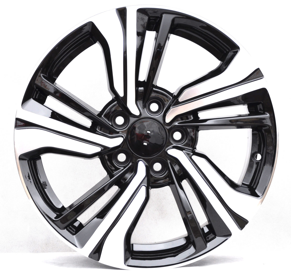 PDW 5385 Alufælge 17" 7J 5x114.3 ET45 – Poleret/sort pulverlakeret (sæt á 4)