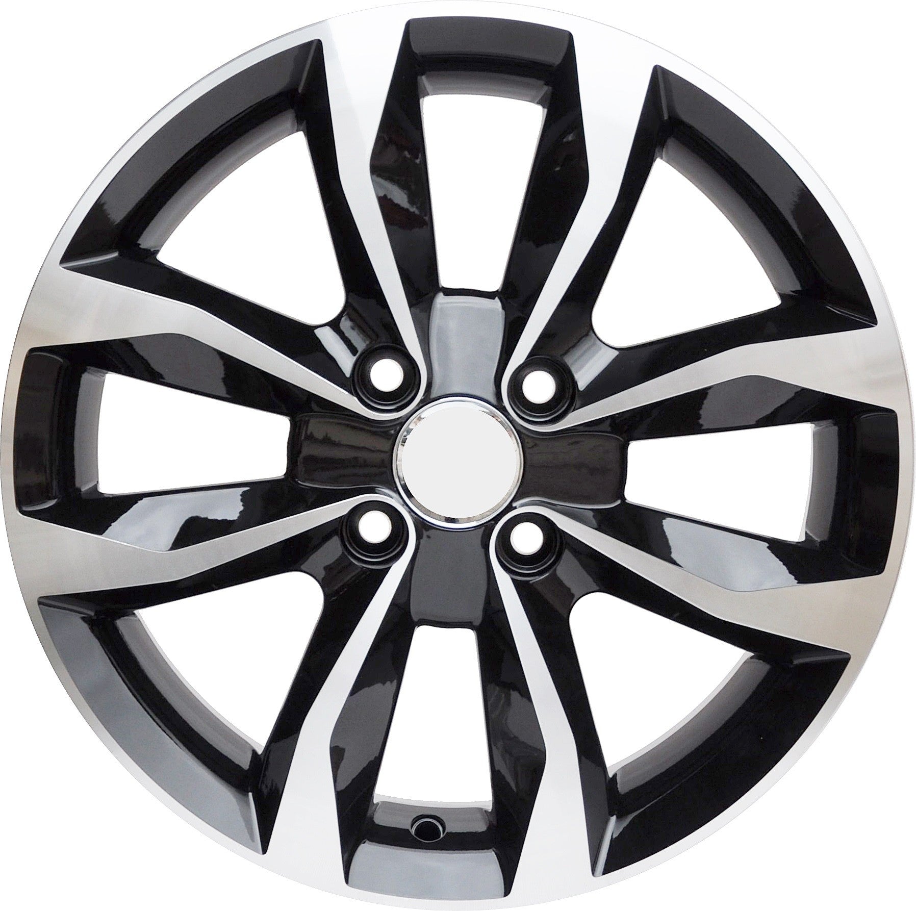 PDW 415 Alufælge 15" 4x100 ET50 – Poleret/sort (sæt á 4)