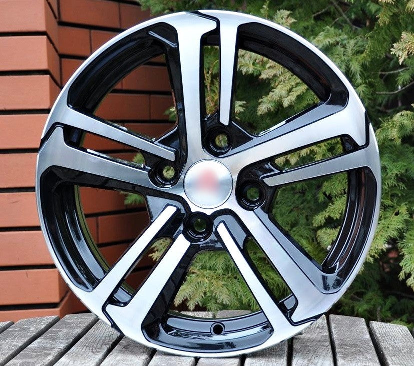 PDW 5017 Alufælge 17" 4x108 ET20 – Poleret/sort (sæt á 4)