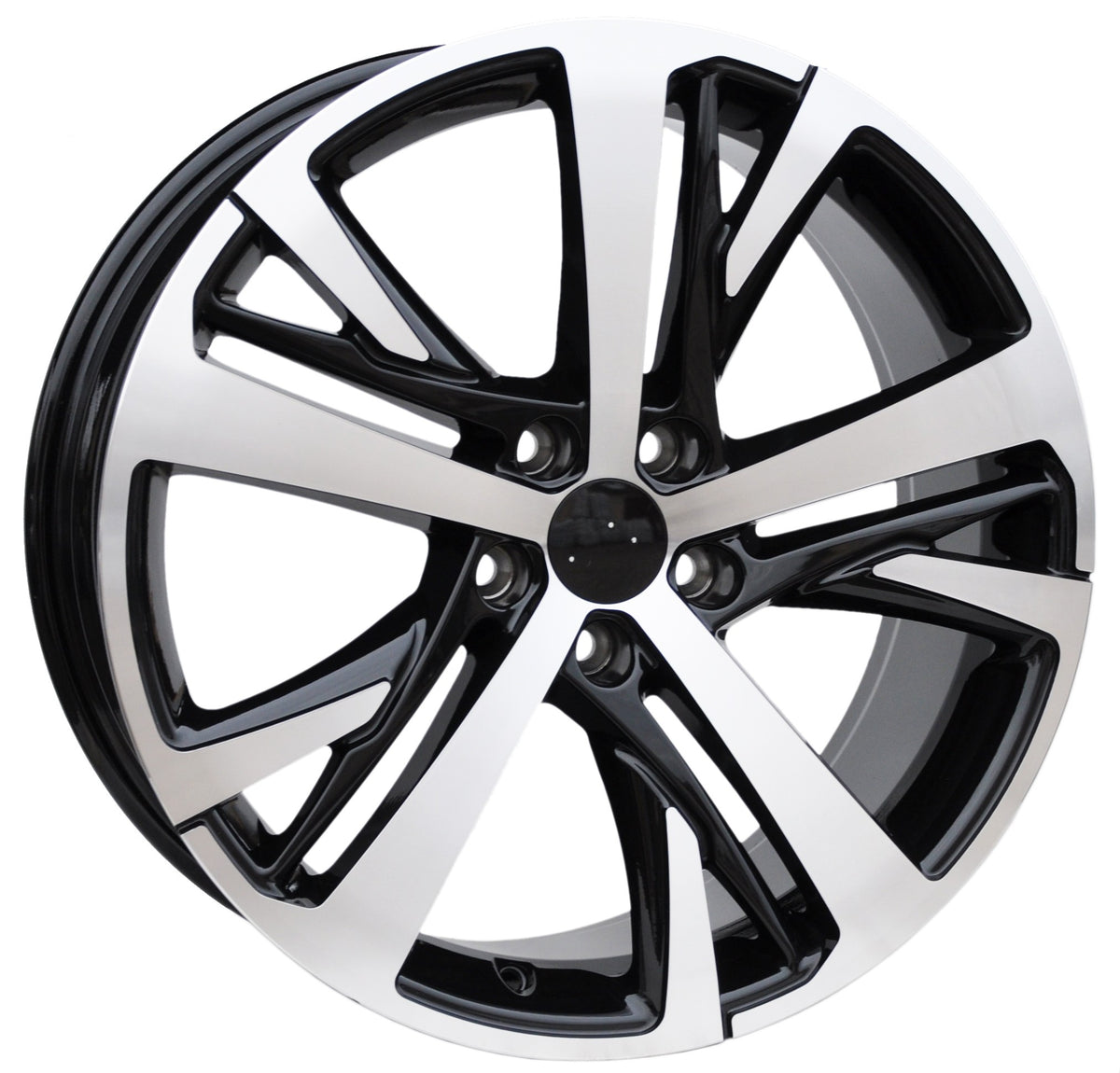 PDW 390 Alufælge 18" 7,5J 5x108 ET42 – Poleret/sort pulverlakeret (sæt á 4)