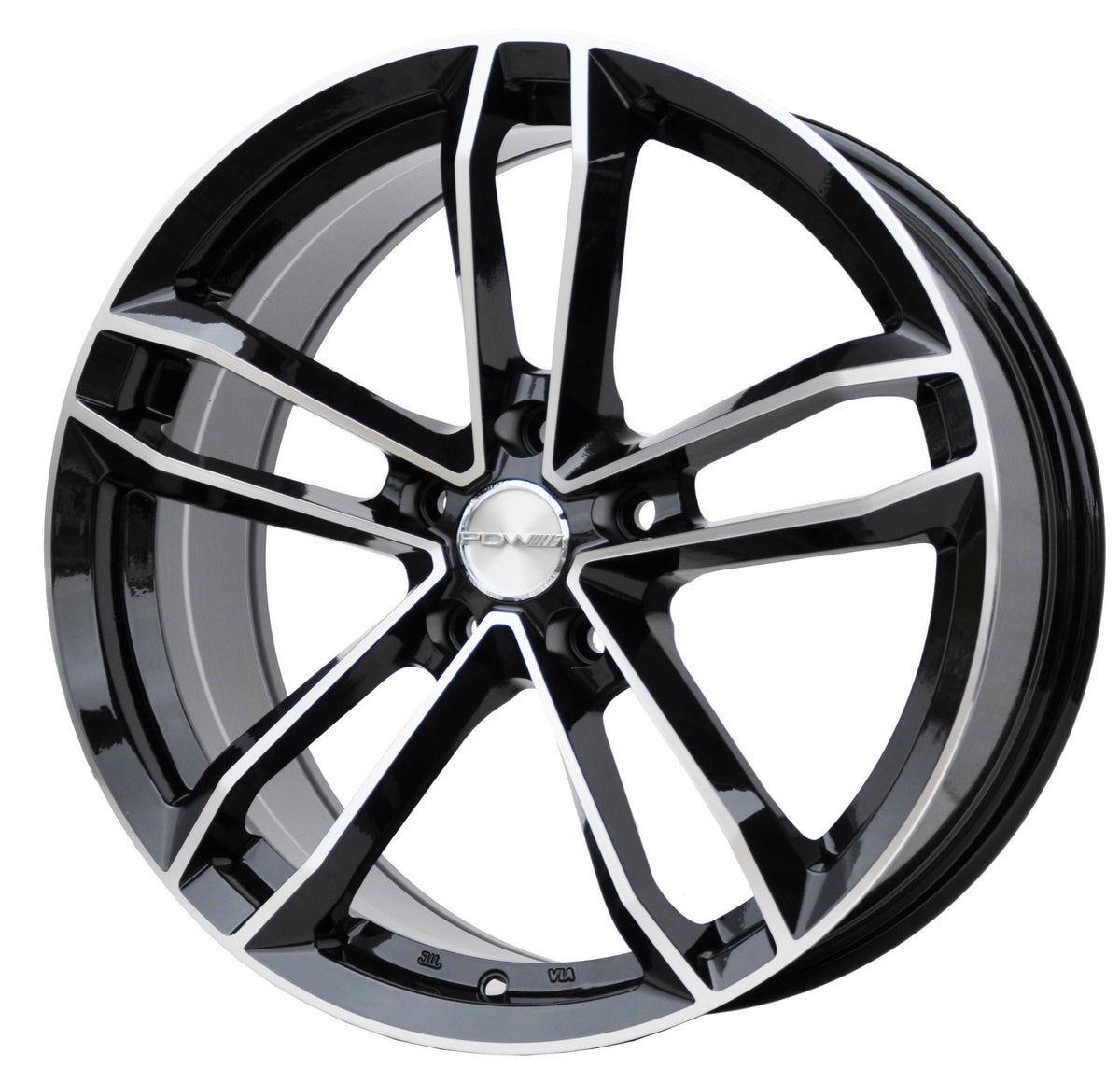 Haxer 5276 Alufælge 18" 8J 5x100 ET40 – Poleret/sort (sæt á 4)
