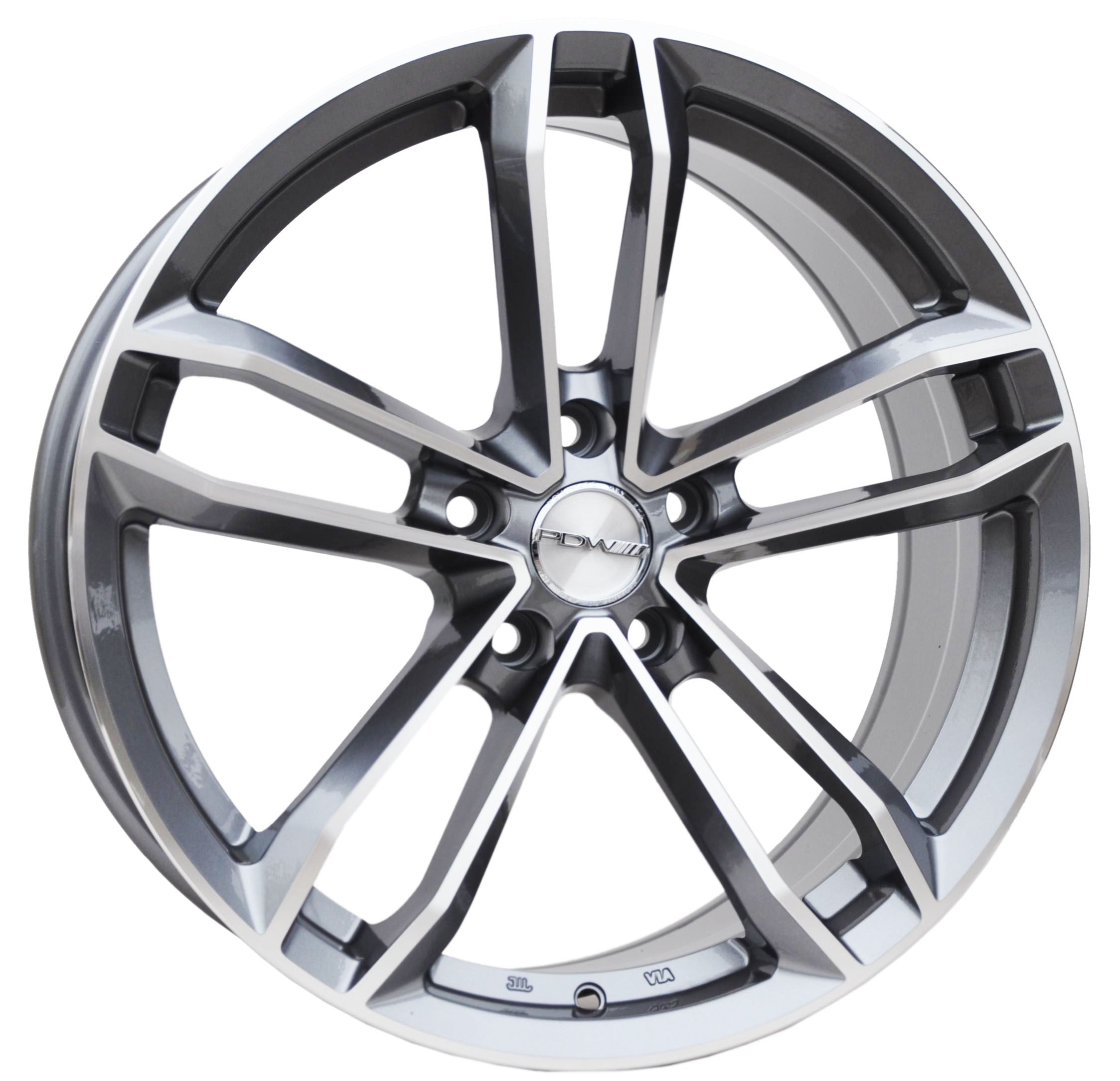 PDW 023/5276 Alufælge 18" 5x100 ET40 – Poleret/grafit (sæt á 4)