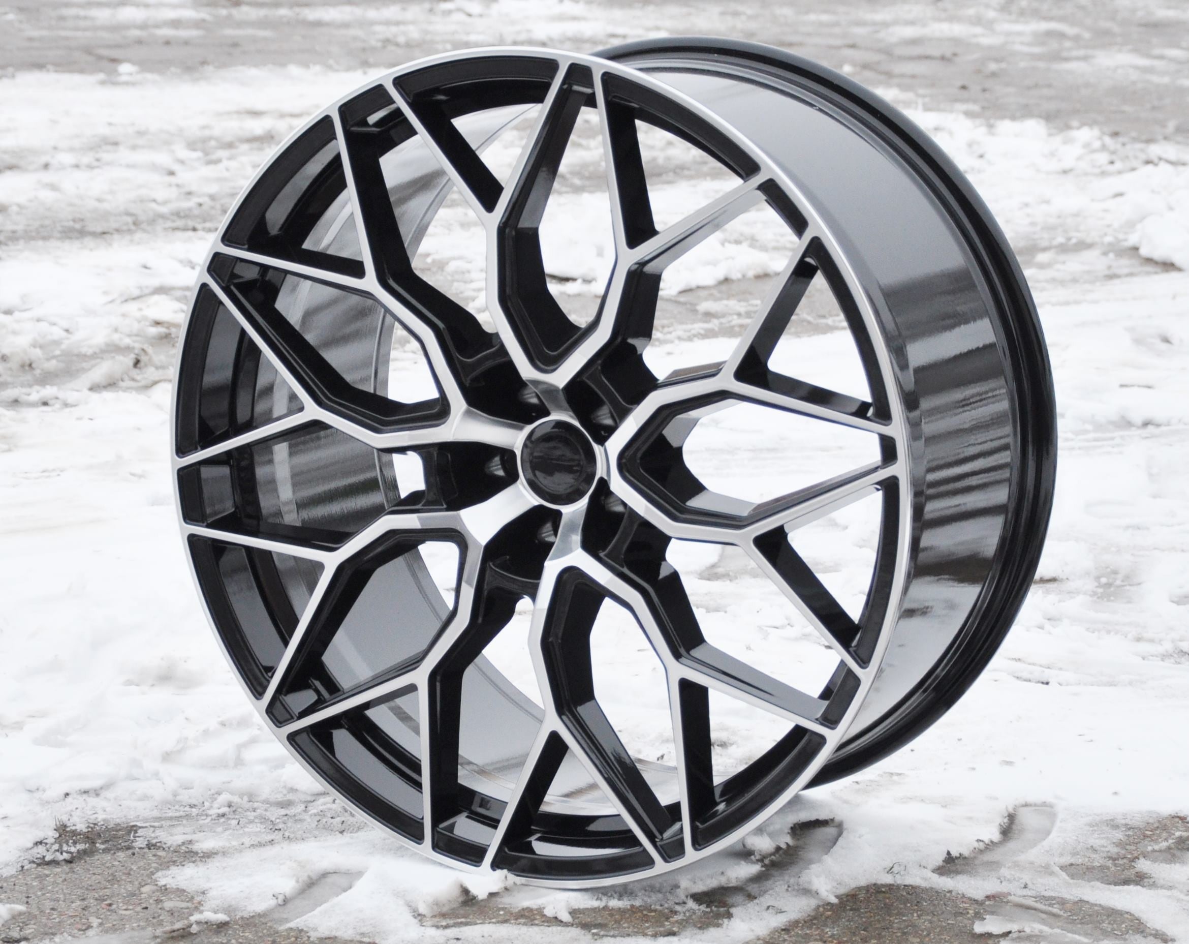 PDW 1604 Alufælge 23" 5x112 ET25 – Poleret/sort (sæt á 4)