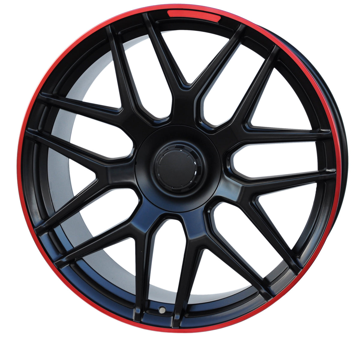 PDW FE115 Alufælge 21" 10J 5x130 ET35 – Poleret/rød kant (sæt á 4)