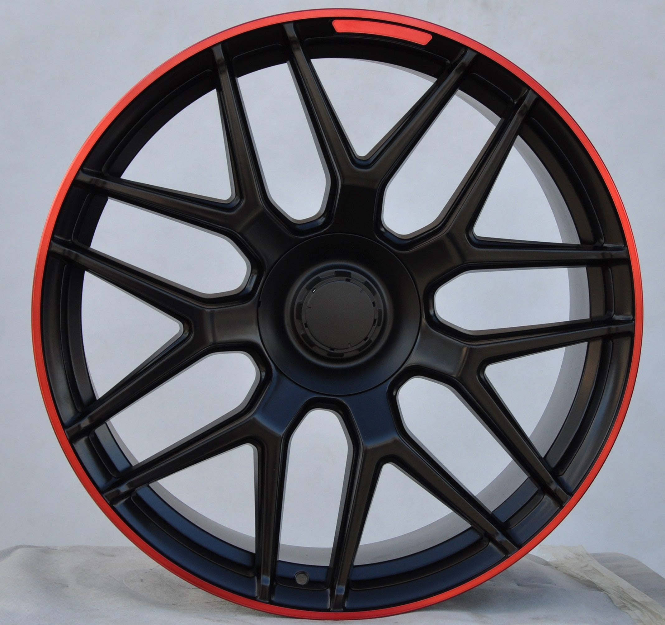 PDW FE115 Alufælge 21" 5x130 ET35 – Poleret/czerwony rant (sæt á 4)