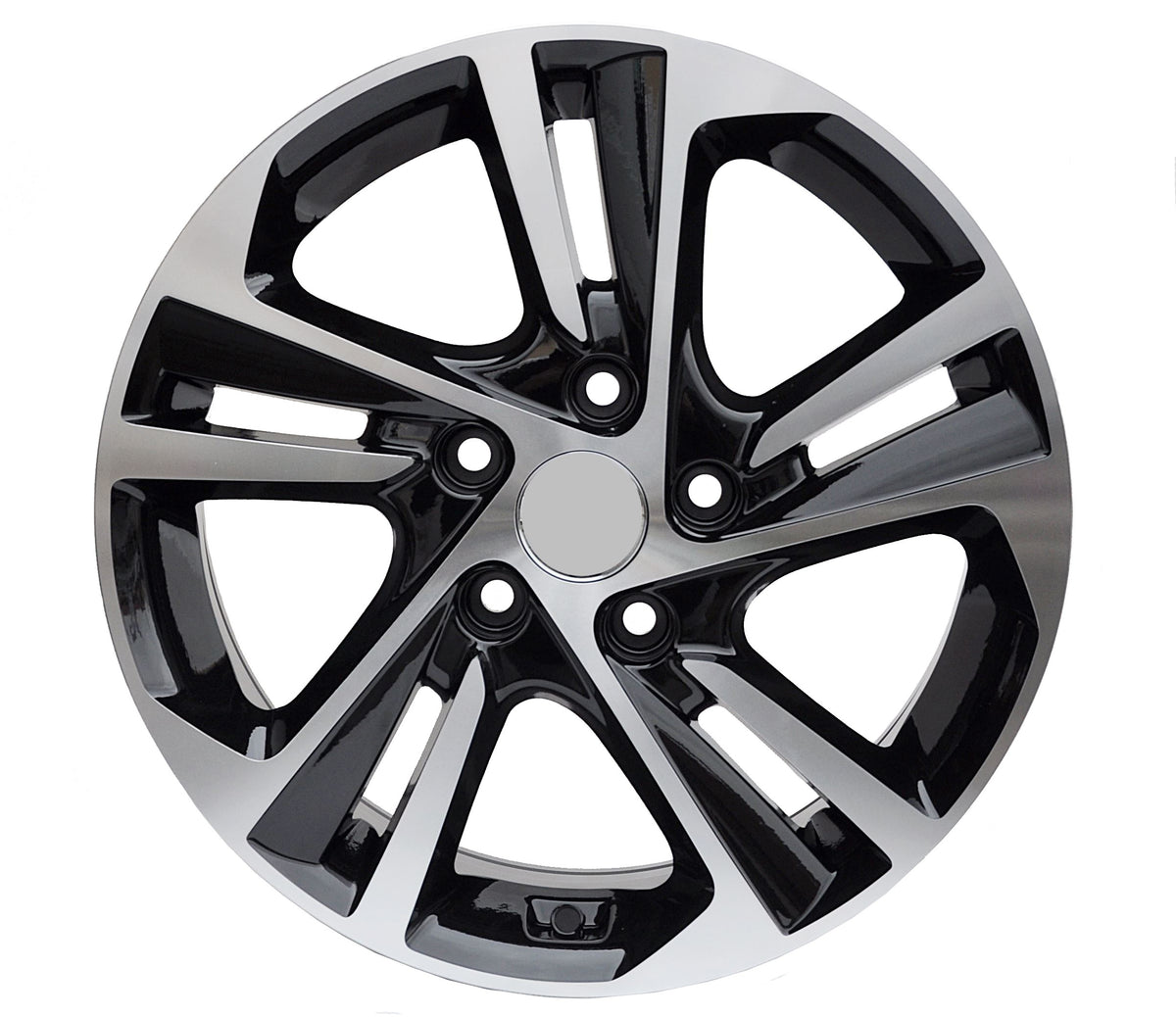 PDW 5473/5210 Alufælge 15" 6J 5x114.3 ET40 – Poleret/sort pulverlakeret (sæt á 4)