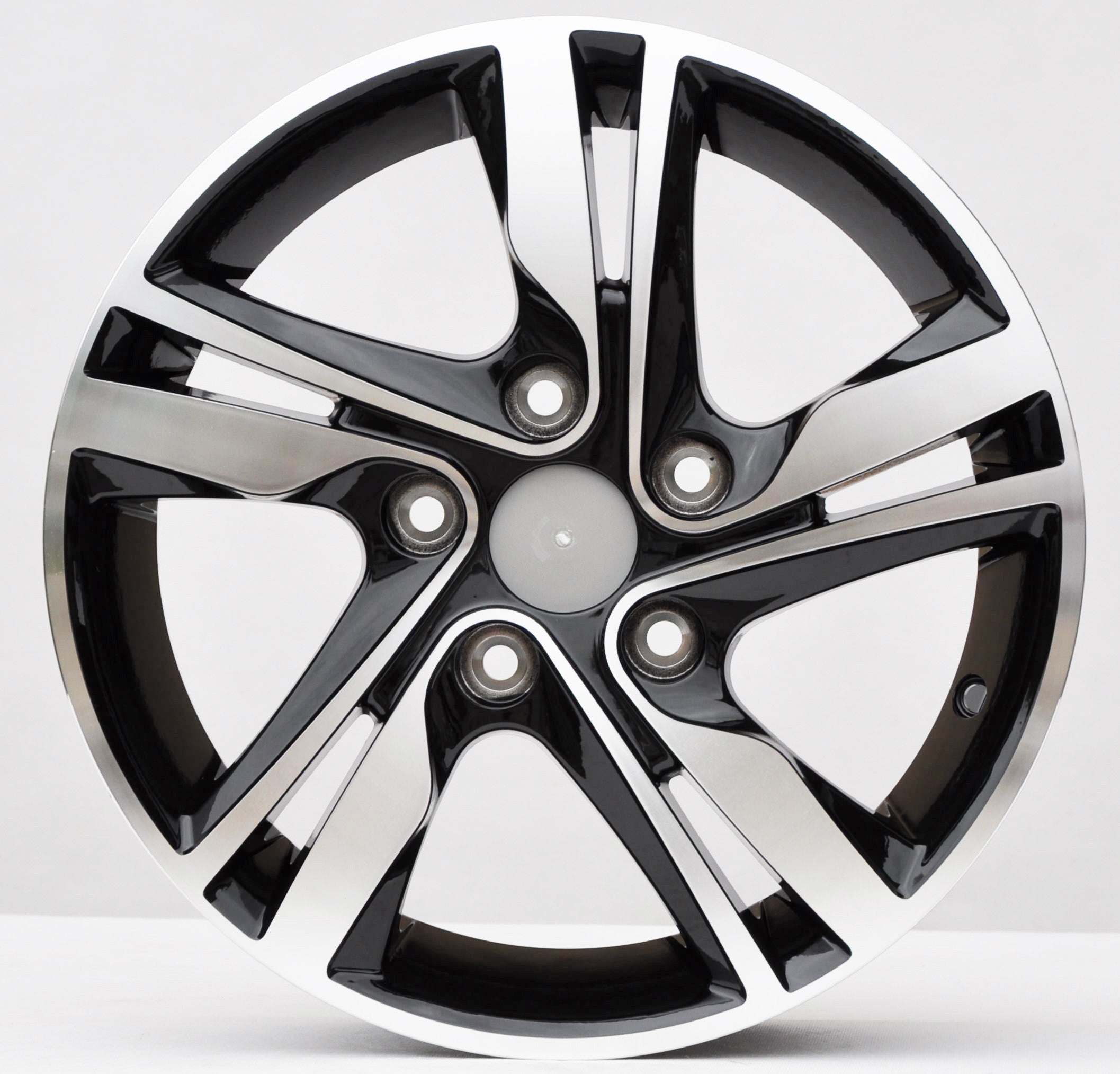PDW A07/5206 Alufælge 15" 5x114.3 ET48 – Poleret/sort (sæt á 4)