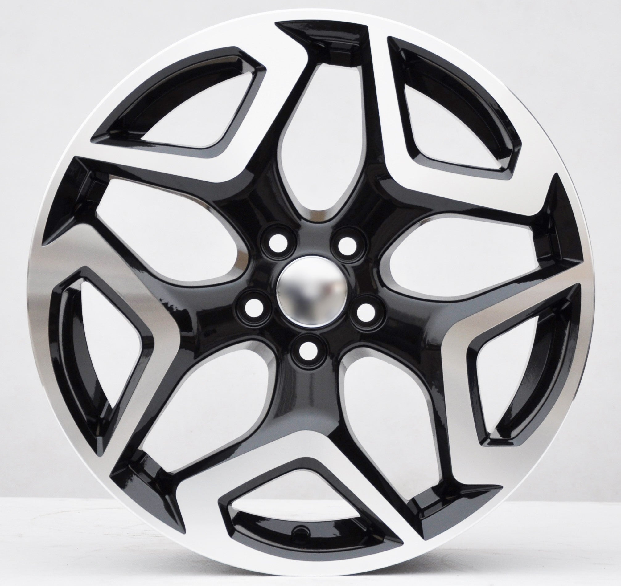 PDW 1606 Alufælge 17" 5x100 ET55 – Poleret/sort (sæt á 4)