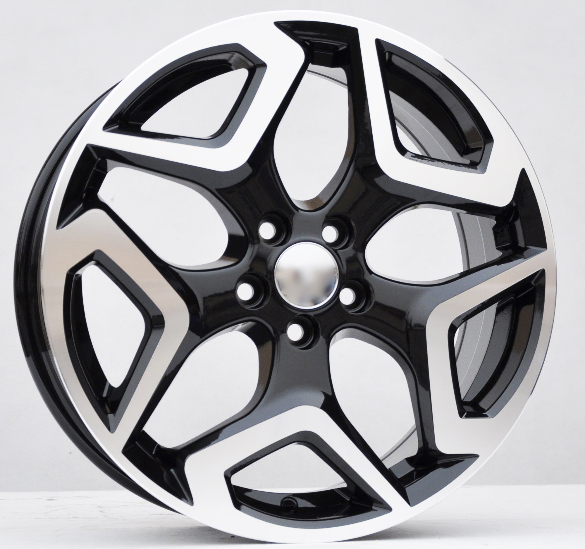 PDW 1606 Alufælge 17" 5x100 ET55 – Poleret/sort (sæt á 4)
