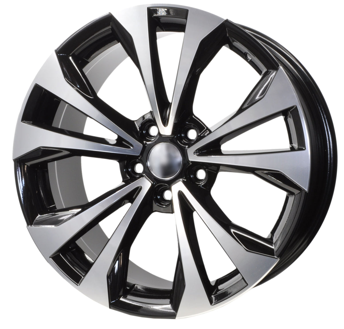 PDW 194 Alufælge 19" 8J 5x114.3 ET35 – Poleret/sort (sæt á 4)