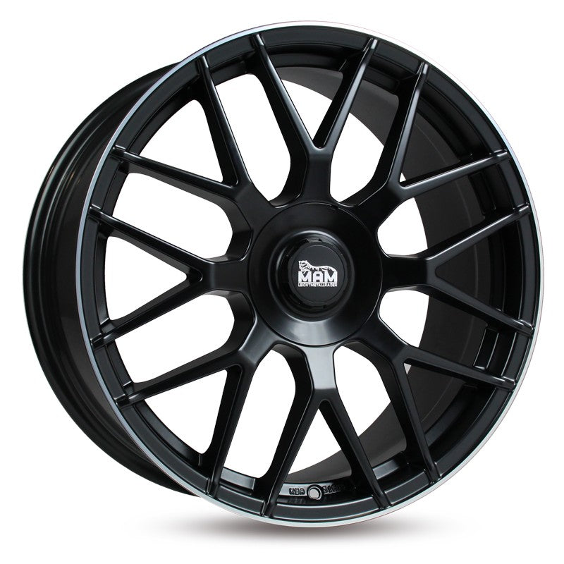 MAM GT1 Alufælge 17" 5x100 ET30 – Poleret/sort mat (sæt á 4)