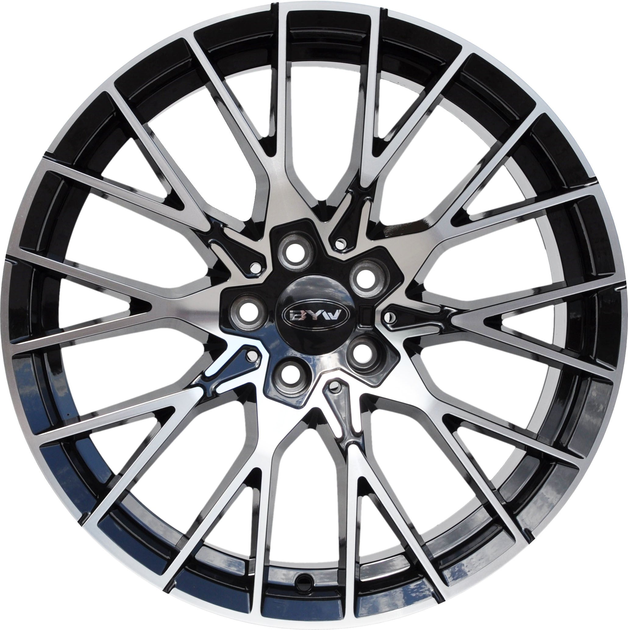 PDW 1392/5441/5479 Alufælge 19" 5x120 ET38 – Poleret/sort (sæt á 4)