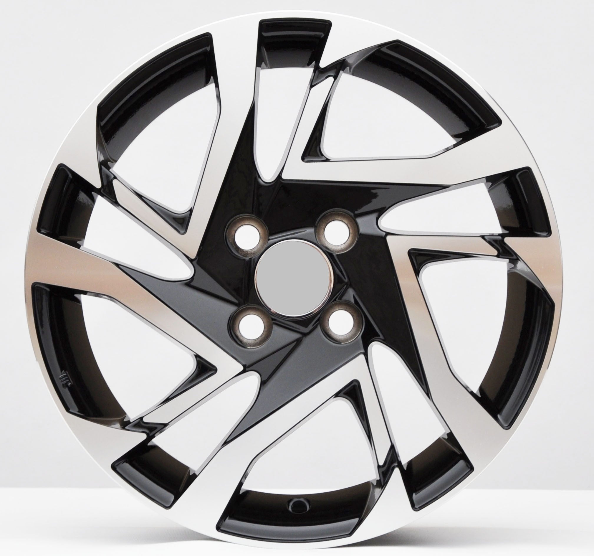 PDW 5417 Alufælge 15" 4x100 ET40 – Poleret/sort (sæt á 4)