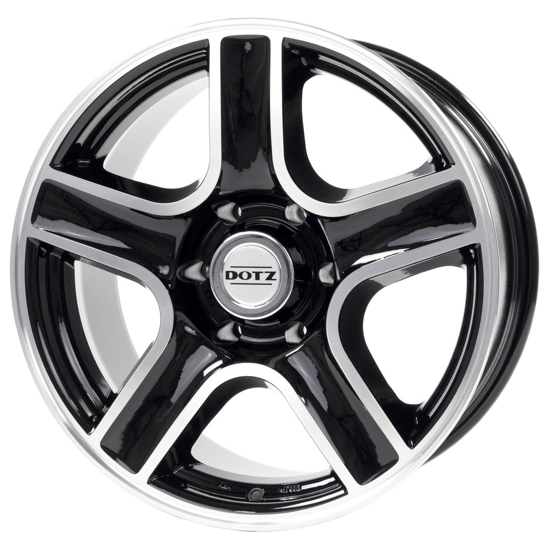Dotz DOTZx5 HAMMADA Alufælge 15" 6x139.7 ET0 – Poleret/sort (sæt á 5)
