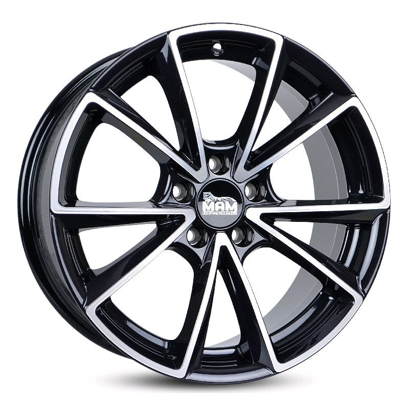 MAM A5 Alufælge 19" 5x112 ET45 – Poleret/sort (sæt á 4)