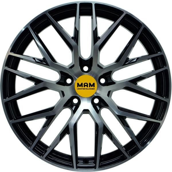 MAM RS4 Alufælge 19" 5x112 ET45 – Poleret/sort (sæt á 4)