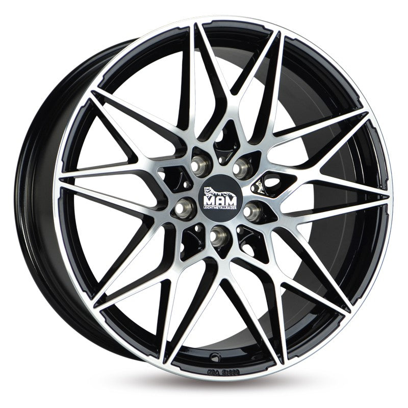 MAM B2 Alufælge 19" 5x120 ET35 – Poleret/sort (sæt á 4)