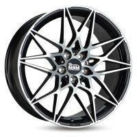 MAM B2 Alufælge 19" 5x120 ET35 – Poleret/sort (sæt á 4)