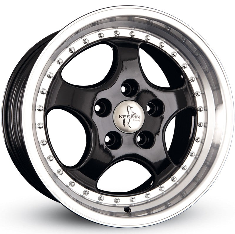 Keskin KT2 Alufælge 18" 5x130 ET52 – Poleret/sort (sæt á 4)