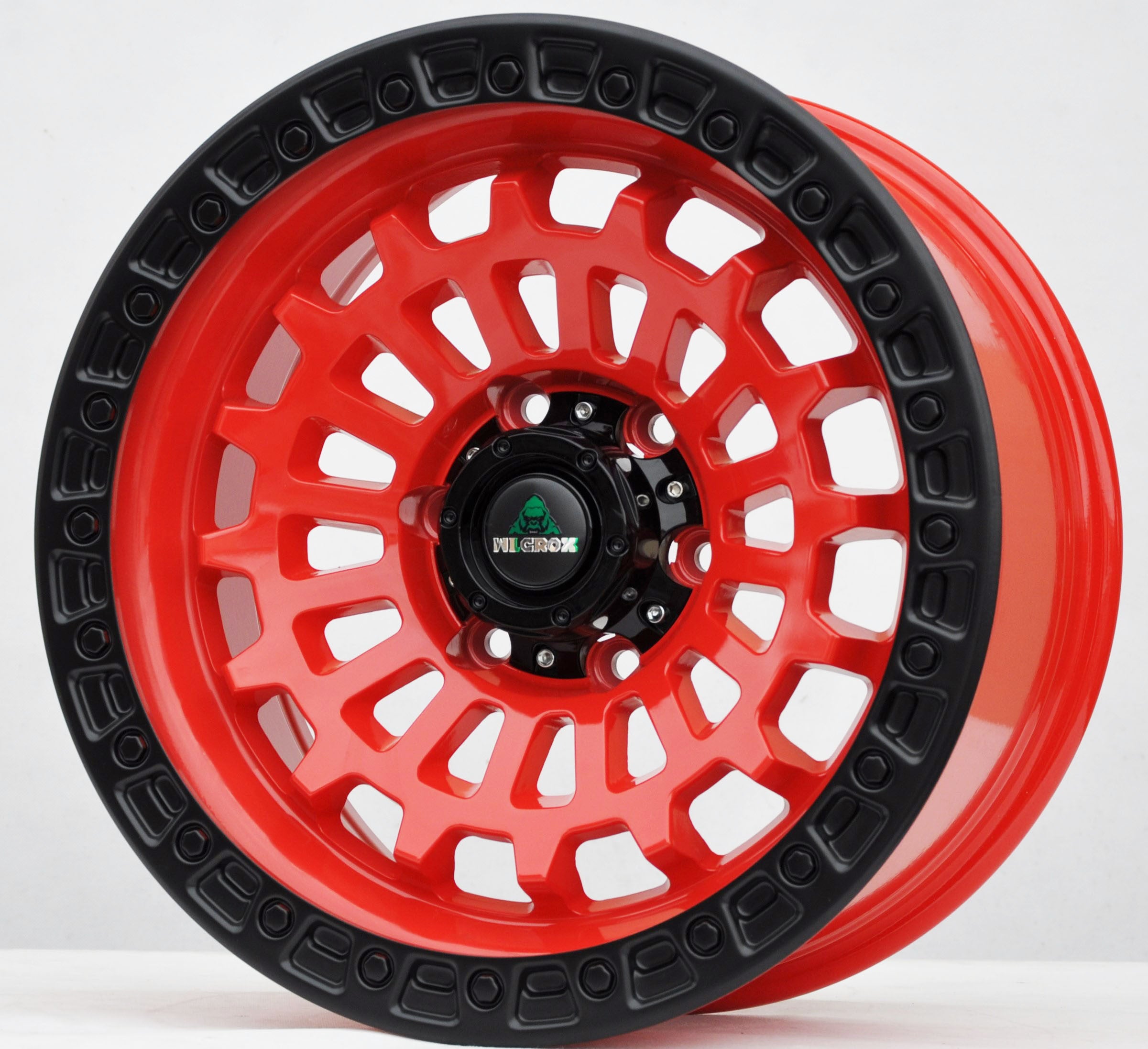 Toro Corsa 181601 Alufælge 18" 6x139.7 ET0 – Poleret/czerwony rant (sæt á 4)