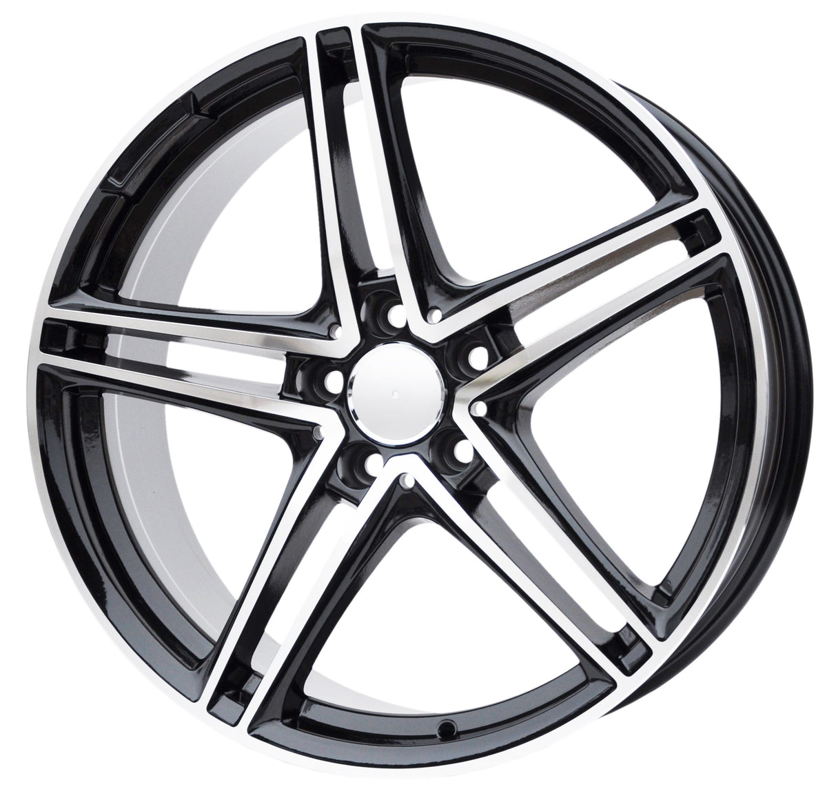 PDW 5252 Alufælge 19" 8,5J 5x112 ET43 – Poleret/sort (sæt á 4)
