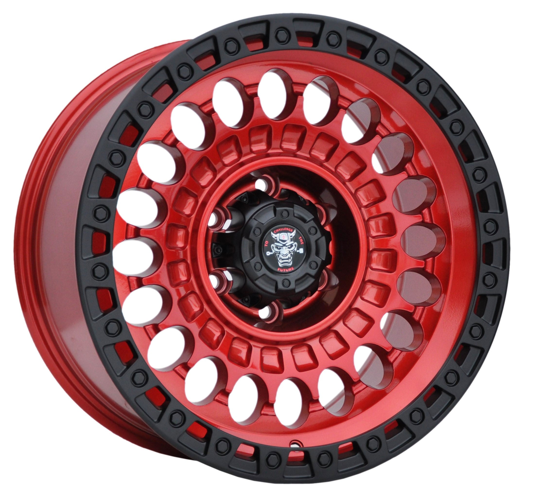 Toro Corsa JT220 Alufælge 16" 6x139.7 ET0 – Poleret/czerwony rant (sæt á 4)