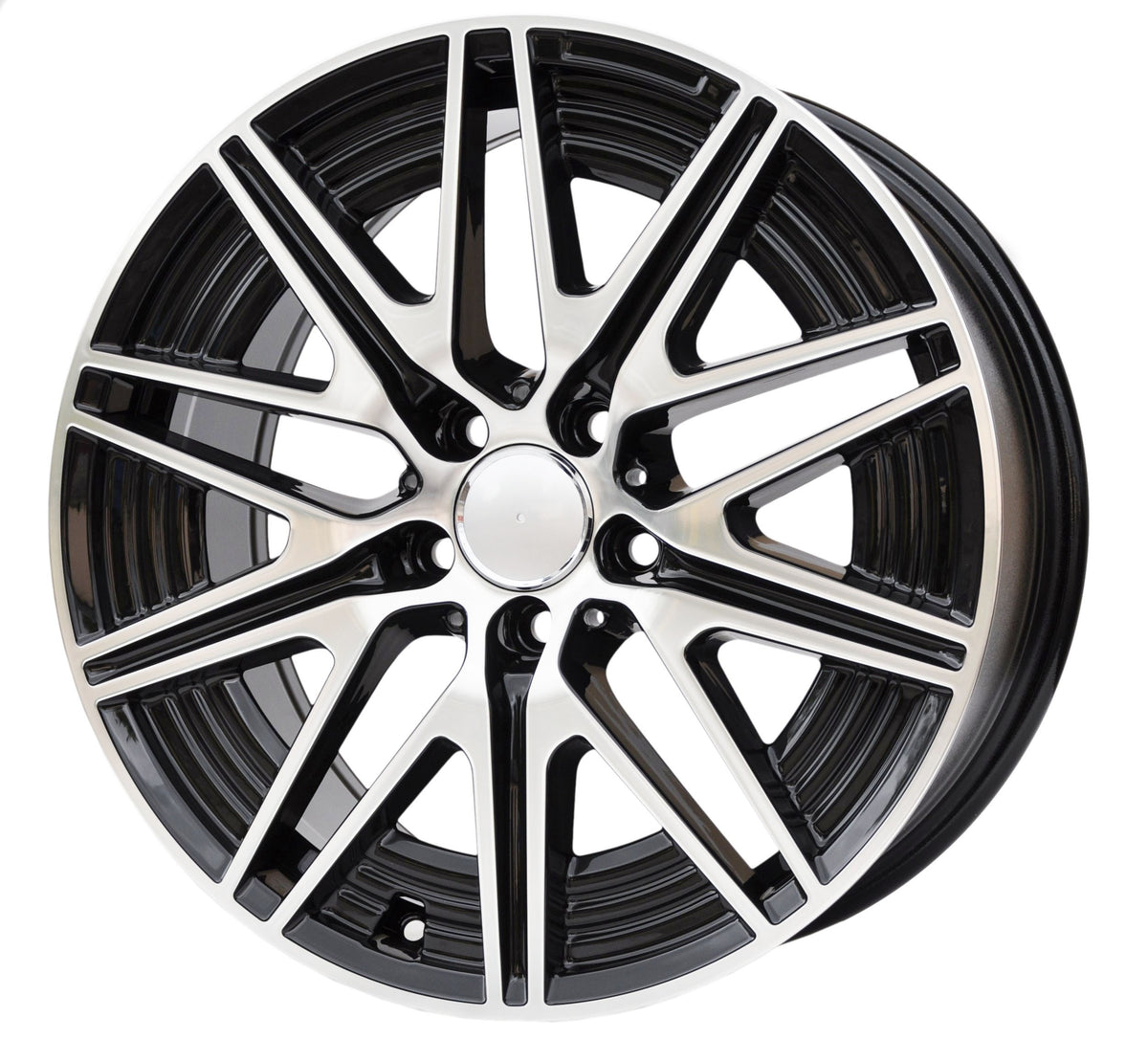 PDW Y0102 Alufælge 18" 7,5/8,5J 5x112 ET40 – Poleret/sort (sæt á 4)