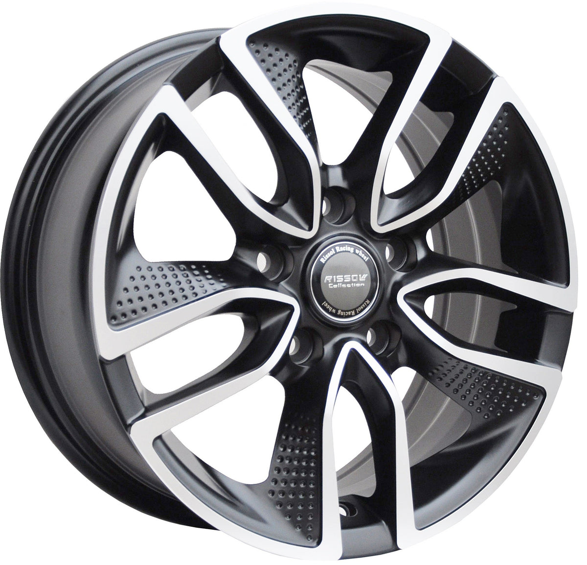PDW 5087 Alufælge 15" 6,5J 5x100 ET40 – Poleret/sort mat (sæt á 4)