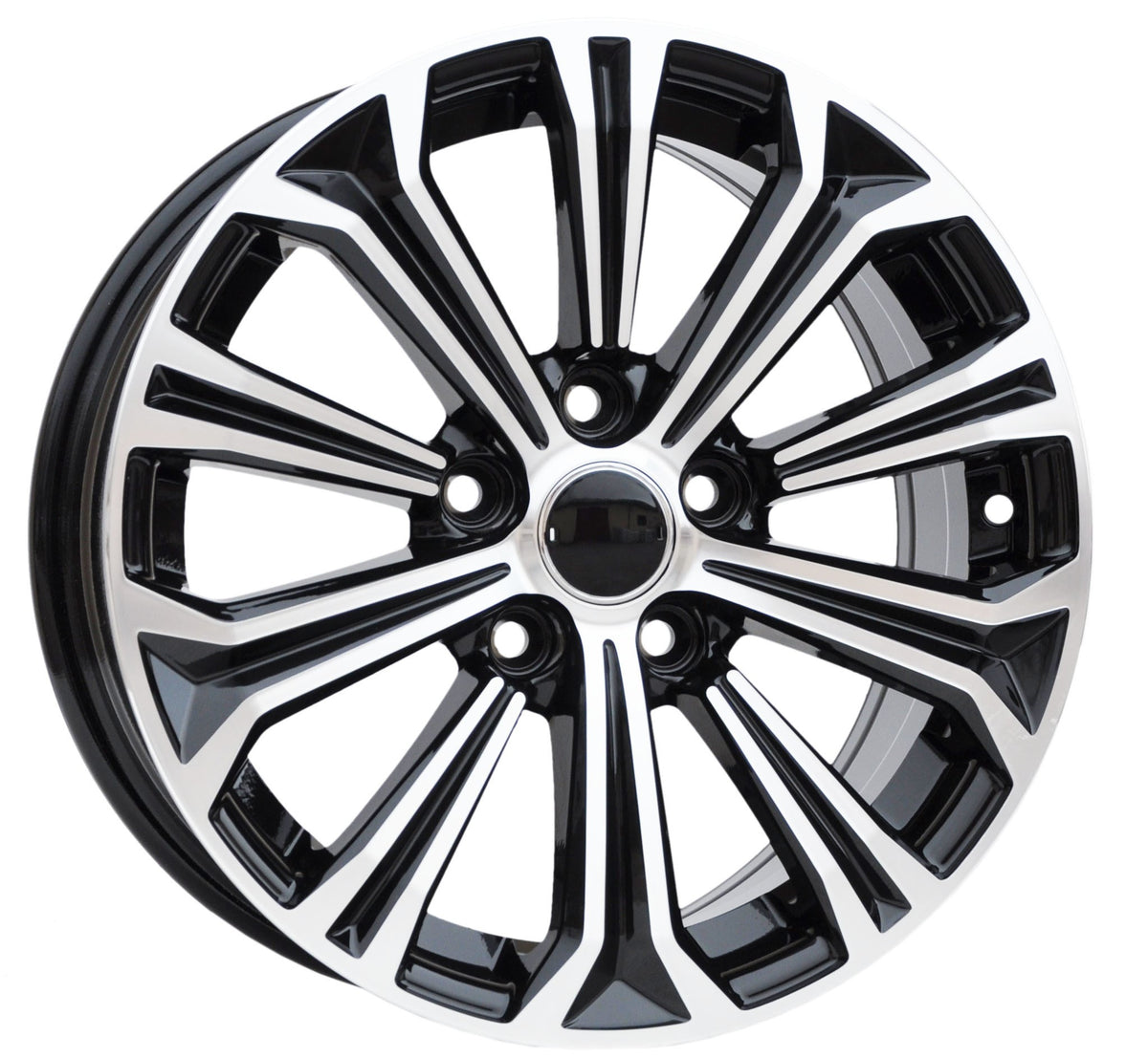 PDW 5845 Alufælge 16" 6,5J 5x114.3 ET40 – Poleret/sort (sæt á 4)