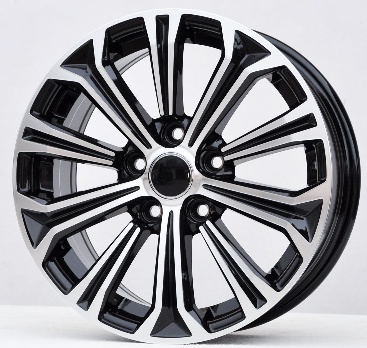 PDW 5845 Alufælge 16" 6,5J 5x114.3 ET40 – Poleret/sort (sæt á 4)