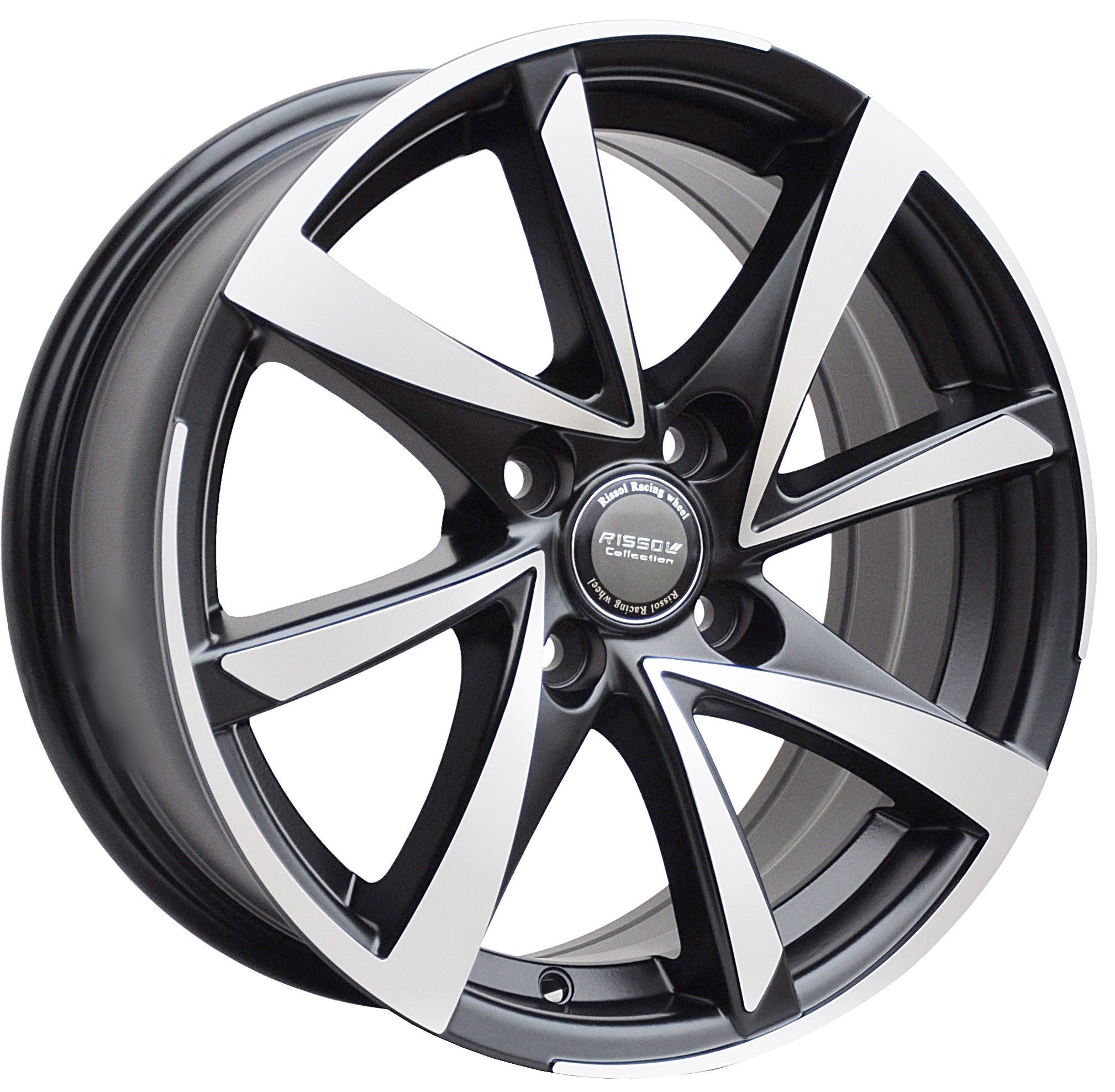 PDW 575 Alufælge 15" 4x100 ET40 – Poleret/sort (sæt á 4)
